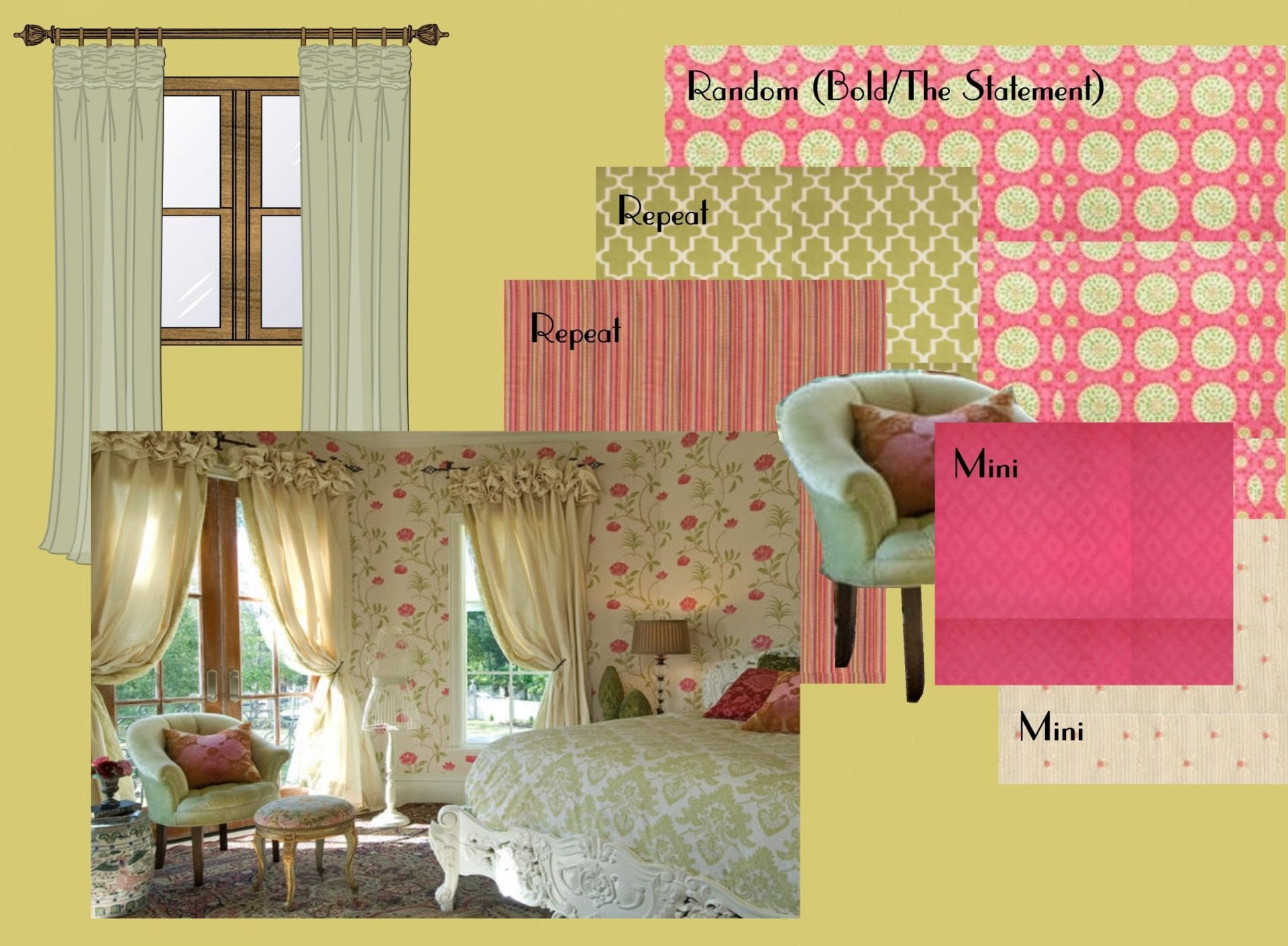 Pink and Green Pattern Blending